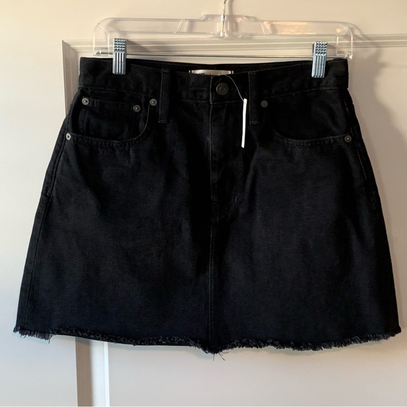 New Madewell Black Denim Mini Skirt size 26 NWT - Picture 6 of 8